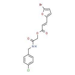 ChemSpider 2D Image | 2-[(4-Chlorobenzyl)amino]-2-oxoethyl (2E)-3-(5-bromo-2-furyl)acrylate | C16H13BrClNO4