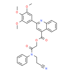 ChemSpider 2D Image | 2-[(2-Cyanoethyl)(phenyl)amino]-2-oxoethyl 2-(3,4,5-trimethoxyphenyl)-4-quinolinecarboxylate | C30H27N3O6