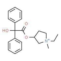 ChemSpider 2D Image | 1-Ethyl-3-[2-hydroxy(diphenyl)acetoxy]-1-methylpyrrolidinium | C21H26NO3