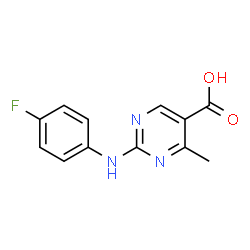 ChemSpider 2D Image | 2-[(4-Fluorophenyl)amino]-4-methyl-5-pyrimidinecarboxylic acid | C12H10FN3O2