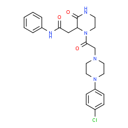 ChemSpider 2D Image | 2-(1-{[4-(4-Chlorophenyl)-1-piperazinyl]acetyl}-3-oxo-2-piperazinyl)-N-phenylacetamide | C24H28ClN5O3