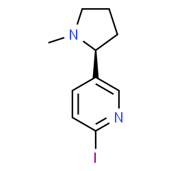 ChemSpider 2D Image | 2-Iodo-5-[(2S)-1-methyl-2-pyrrolidinyl]pyridine | C10H13IN2