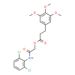 ChemSpider 2D Image | 2-[(2,6-Dichlorophenyl)amino]-2-oxoethyl 3-(3,4,5-trimethoxyphenyl)propanoate | C20H21Cl2NO6