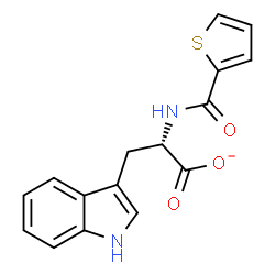 ChemSpider 2D Image | (2S)-3-(1H-Indol-3-yl)-2-[(2-thienylcarbonyl)amino]propanoate | C16H13N2O3S