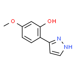 ChemSpider 2D Image | 5-Methoxy-2-(1H-pyrazol-3-yl)phenol | C10H10N2O2