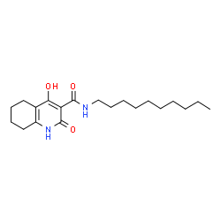 ChemSpider 2D Image | N-Decyl-4-hydroxy-2-oxo-1,2,5,6,7,8-hexahydro-3-quinolinecarboxamide | C20H32N2O3