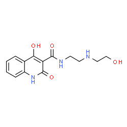 ChemSpider 2D Image | 4-Hydroxy-N-(2-((2-hydroxyethyl)amino)ethyl)-2-oxo-1,2-dihydroquinoline-3-carboxamide | C14H17N3O4