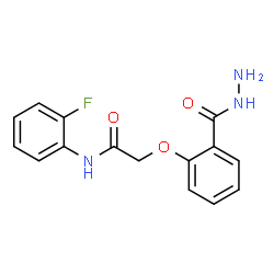 ChemSpider 2D Image | N-(2-Fluorophenyl)-2-[2-(hydrazinocarbonyl)phenoxy]acetamide | C15H14FN3O3