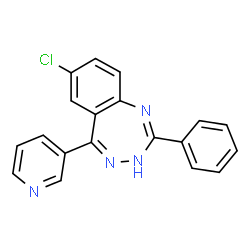 ChemSpider 2D Image | 7-Chloro-2-phenyl-5-(3-pyridinyl)-1H-1,3,4-benzotriazepine | C19H13ClN4