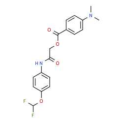 ChemSpider 2D Image | 2-{[4-(Difluoromethoxy)phenyl]amino}-2-oxoethyl 4-(dimethylamino)benzoate | C18H18F2N2O4