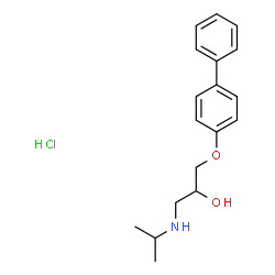 ChemSpider 2D Image | 1-(4-Biphenylyloxy)-3-(isopropylamino)-2-propanol hydrochloride (1:1) | C18H24ClNO2