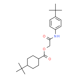 ChemSpider 2D Image | 2-{[4-(2-Methyl-2-propanyl)phenyl]amino}-2-oxoethyl 4-(2-methyl-2-propanyl)cyclohexanecarboxylate | C23H35NO3