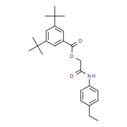 ChemSpider 2D Image | 2-[(4-Ethylphenyl)amino]-2-oxoethyl 3,5-bis(2-methyl-2-propanyl)benzoate | C25H33NO3