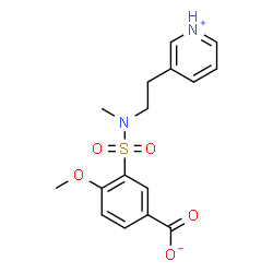 ChemSpider 2D Image | 4-Methoxy-3-{methyl[2-(3-pyridiniumyl)ethyl]sulfamoyl}benzoate | C16H18N2O5S