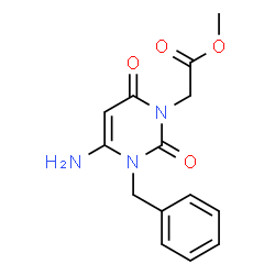 ChemSpider 2D Image | Methyl (4-amino-3-benzyl-2,6-dioxo-3,6-dihydro-1(2H)-pyrimidinyl)acetate | C14H15N3O4