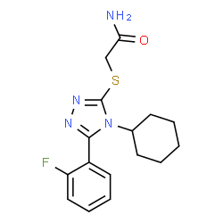 ChemSpider 2D Image | 2-{[4-Cyclohexyl-5-(2-fluorophenyl)-4H-1,2,4-triazol-3-yl]sulfanyl}acetamide | C16H19FN4OS