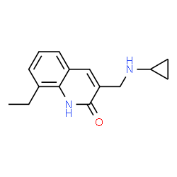 ChemSpider 2D Image | 3-[(Cyclopropylamino)methyl]-8-ethyl-2(1H)-quinolinone | C15H18N2O