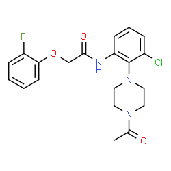 ChemSpider 2D Image | N-[2-(4-Acetyl-1-piperazinyl)-3-chlorophenyl]-2-(2-fluorophenoxy)acetamide | C20H21ClFN3O3