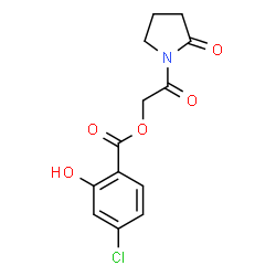 ChemSpider 2D Image | 2-Oxo-2-(2-oxo-1-pyrrolidinyl)ethyl 4-chloro-2-hydroxybenzoate | C13H12ClNO5