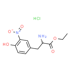 ChemSpider 2D Image | Ethyl 3-nitro-D-tyrosinate hydrochloride (1:1) | C11H15ClN2O5