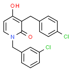 ChemSpider 2D Image | 1-(3-Chlorobenzyl)-3-(4-chlorobenzyl)-4-hydroxy-2(1H)-pyridinone | C19H15Cl2NO2