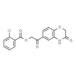 ChemSpider 2D Image | 2-Oxo-2-(3-oxo-3,4-dihydro-2H-1,4-benzoxazin-6-yl)ethyl 2-chlorobenzoate | C17H12ClNO5