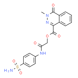 ChemSpider 2D Image | 2-Oxo-2-[(4-sulfamoylphenyl)amino]ethyl 3-methyl-4-oxo-3,4-dihydro-1-phthalazinecarboxylate | C18H16N4O6S
