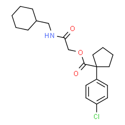 ChemSpider 2D Image | 2-[(Cyclohexylmethyl)amino]-2-oxoethyl 1-(4-chlorophenyl)cyclopentanecarboxylate | C21H28ClNO3