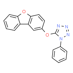 ChemSpider 2D Image | 5-(Dibenzo[b,d]furan-2-yloxy)-1-phenyl-1H-tetrazole | C19H12N4O2