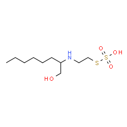 ChemSpider 2D Image | S-{2-[(1-Hydroxy-2-octanyl)amino]ethyl} hydrogen sulfurothioate | C10H23NO4S2