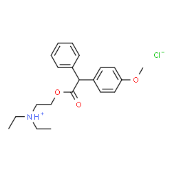 ChemSpider 2D Image | N,N-Diethyl-2-[2-(4-methoxyphenyl)(phenyl)acetoxy]ethanaminium chloride | C21H28ClNO3