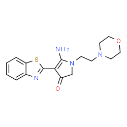 ChemSpider 2D Image | 5-Amino-4-benzothiazol-2-yl-1-(2-morpholin-4-yl-ethyl)-1,2-dihydro-pyrrol-3-one | C17H20N4O2S