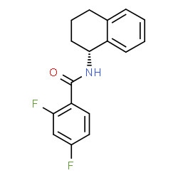 ChemSpider 2D Image | 2,4-Difluoro-N-[(1R)-1,2,3,4-tetrahydro-1-naphthalenyl]benzamide | C17H15F2NO