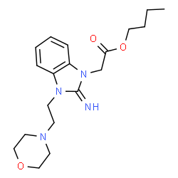 ChemSpider 2D Image | Butyl {2-imino-3-[2-(4-morpholinyl)ethyl]-2,3-dihydro-1H-benzimidazol-1-yl}acetate | C19H28N4O3