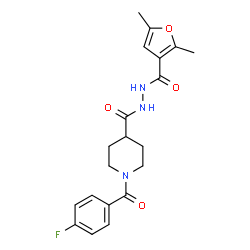 ChemSpider 2D Image | N'-(2,5-Dimethyl-3-furoyl)-1-(4-fluorobenzoyl)-4-piperidinecarbohydrazide | C20H22FN3O4