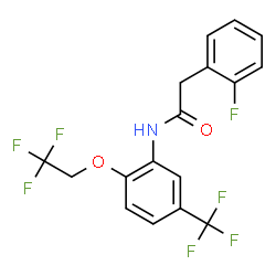 ChemSpider 2D Image | 2-(2-Fluorophenyl)-N-[2-(2,2,2-trifluoroethoxy)-5-(trifluoromethyl)phenyl]acetamide | C17H12F7NO2