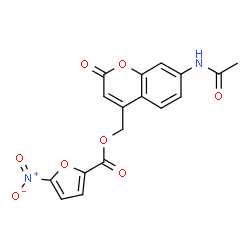 ChemSpider 2D Image | (7-Acetamido-2-oxo-2H-chromen-4-yl)methyl 5-nitro-2-furoate | C17H12N2O8