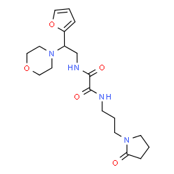 ChemSpider 2D Image | N-[2-(2-Furyl)-2-(4-morpholinyl)ethyl]-N'-[3-(2-oxo-1-pyrrolidinyl)propyl]ethanediamide | C19H28N4O5