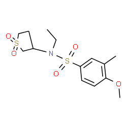 ChemSpider 2D Image | N-(1,1-Dioxidotetrahydro-3-thiophenyl)-N-ethyl-4-methoxy-3-methylbenzenesulfonamide | C14H21NO5S2