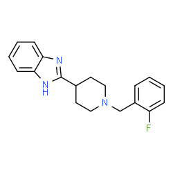 ChemSpider 2D Image | 2-[1-(2-Fluorobenzyl)-4-piperidinyl]-1H-benzimidazole | C19H20FN3