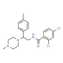 ChemSpider 2D Image | 2,4-Dichloro-N-[2-(4-methylphenyl)-2-(4-methyl-1-piperazinyl)ethyl]benzamide | C21H25Cl2N3O