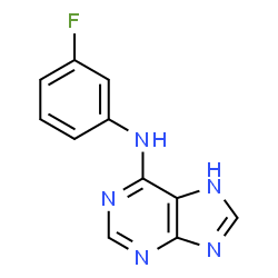 ChemSpider 2D Image | N-(3-Fluorophenyl)-7H-purin-6-amine | C11H8FN5