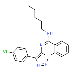 ChemSpider 2D Image | 3-(4-Chlorophenyl)-N-pentyl[1,2,3]triazolo[1,5-a]quinazolin-5-amine | C20H20ClN5