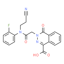 ChemSpider 2D Image | 3-{2-[(2-Cyanoethyl)(2-fluorophenyl)amino]-2-oxoethyl}-4-oxo-3,4-dihydro-1-phthalazinecarboxylic acid | C20H15FN4O4