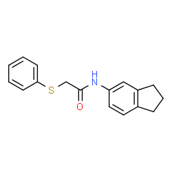 ChemSpider 2D Image | N-(2,3-Dihydro-1H-inden-5-yl)-2-(phenylsulfanyl)acetamide | C17H17NOS