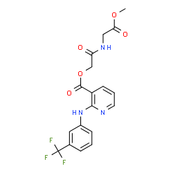 ChemSpider 2D Image | 2-[(2-Methoxy-2-oxoethyl)amino]-2-oxoethyl 2-{[3-(trifluoromethyl)phenyl]amino}nicotinate | C18H16F3N3O5