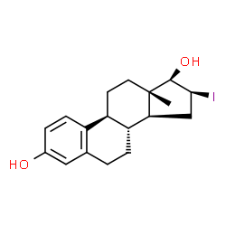 ChemSpider 2D Image | (16beta,17beta)-16-Iodoestra-1,3,5(10)-triene-3,17-diol | C18H23IO2