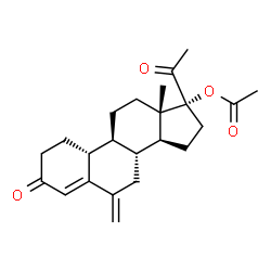 ChemSpider 2D Image | 6-Methylene-3,20-dioxo-19-norpregn-4-en-17-yl acetate | C23H30O4