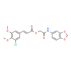 ChemSpider 2D Image | 2-(1,3-Benzodioxol-5-ylamino)-2-oxoethyl (2E)-3-(3-chloro-4,5-dimethoxyphenyl)acrylate | C20H18ClNO7