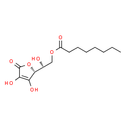 ChemSpider 2D Image | (2S)-2-[(2R)-3,4-Dihydroxy-5-oxo-2,5-dihydro-2-furanyl]-2-hydroxyethyl octanoate | C14H22O7